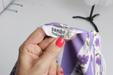 Load image into Gallery viewer, Vintage 1950s original Sambo fashions floral print purple cotton dress UK 6 8 XS S