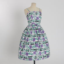Load image into Gallery viewer, Vintage 1950s original floral print cotton dress by Melbray UK 6 US 2 XS