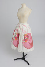 Load image into Gallery viewer, Vintage 1950s original novelty hat print cotton skirt UK 8 S