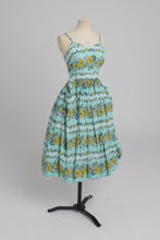 Load image into Gallery viewer, Vintage 1950s original floppy rayon floral print dress and bolero UK 6 8 XS