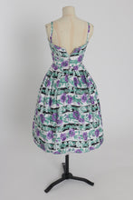Load image into Gallery viewer, Vintage 1950s original floral print cotton dress by Melbray UK 6 US 2 XS