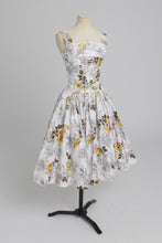 Load image into Gallery viewer, Vintage 1950s original floral rose print cotton Horrockses Fashions dress UK 6 8 XS S