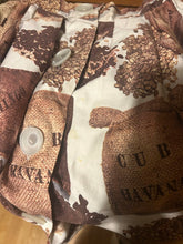 Load image into Gallery viewer, Vintage 1950s original novelty coffee print cotton skirt by Sportaville UK 8 S