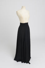 Load image into Gallery viewer, Vintage 1970s original Ossie Clark black moss crepe wrap skirt UK 6 8 10 XS S