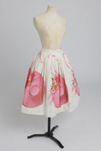 Load image into Gallery viewer, Vintage 1950s original novelty hat print cotton skirt UK 8 S