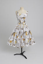 Load image into Gallery viewer, Vintage 1950s original floral rose print cotton Horrockses Fashions dress UK 6 8 XS S