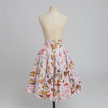 Load image into Gallery viewer, Vintage 1970s 1973 original novelty Caribbean print cotton circle skirt by Miss Mouse UK 6 8 XS S