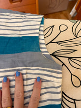 Load image into Gallery viewer, Vintage 1950s original blue and grey seaside stripe Horrockses fashions cotton dress and bolero UK 6 US 2 XS