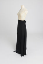 Load image into Gallery viewer, Vintage 1970s original Ossie Clark black moss crepe wrap skirt UK 6 8 10 XS S