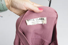 Load image into Gallery viewer, Vintage 1970s original Ossie Clark purple moss crepe asymetric blouse UK 10 S