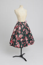 Load image into Gallery viewer, Vintage 1950s original Janet Colton floral print cotton skirt UK 6 8 XS S