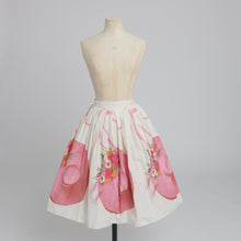 Load image into Gallery viewer, Vintage 1950s original novelty hat print cotton skirt UK 8 S