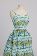 Load image into Gallery viewer, Vintage 1950s original floppy rayon floral print dress and bolero UK 6 8 XS