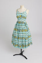 Load image into Gallery viewer, Vintage 1950s original floppy rayon floral print dress and bolero UK 6 8 XS