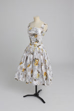 Load image into Gallery viewer, Vintage 1950s original floral rose print cotton Horrockses Fashions dress UK 6 8 XS S