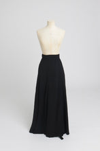 Load image into Gallery viewer, Vintage 1970s original Ossie Clark black moss crepe wrap skirt UK 6 8 10 XS S