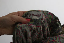 Load image into Gallery viewer, Vintage 1950s original St Michael paisley print cotton skirt with huge patch pockets UK 8 10 S