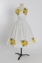 Load image into Gallery viewer, Vintage 1950s original polka dot print rose cotton dress UK 6 8 US 2 4 XS S
