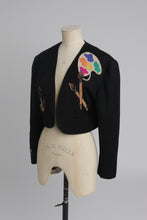 Load image into Gallery viewer, Vintage 1980s original Liliane Romi Paris novelty paint palette applique jacket UK S M
