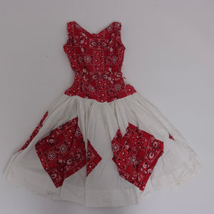 Vintage 1950s original cotton bandana print dress by Jean Durain UK 6 US 2 XS