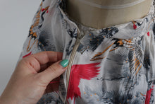 Load image into Gallery viewer, Vintage 1970s does 1950s Stirling Cooper novelty crane bird print skirt UK 6 8 US 2 4 XS S
