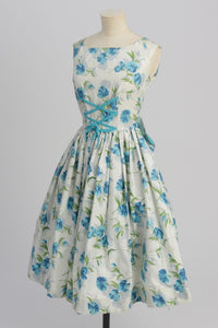 vintage 1950s original floral print cotton dress by Hyvogue UK 6 8 US 2 4 XS S