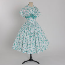 Load image into Gallery viewer, Vintage 1950s original floral print cotton dress and bolero by Horrockses Fashions UK 6 8 US 2 4 XS S
