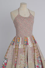 Load image into Gallery viewer, Vintage 1970s does 1950s German novelty patchwork cotton dress UK 8 10 S
