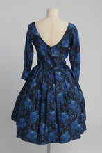 Load image into Gallery viewer, Vintage 1950s original floral fruit print cotton voile dress American UK 6 8 US 2 4 XS S
