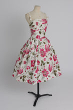 Load image into Gallery viewer, Vintage 1950s original Frank Usher floral print cotton dress UK 8
