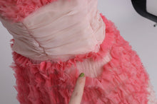 Load image into Gallery viewer, Vintage 1950s original pink ruffle frou frou prom cocktail dress UK 6 XS
