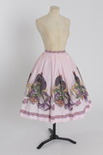 Load image into Gallery viewer, Vintage 1950s original Rhona Roy John Wolf textile novelty border print cotton skirt UK 6 US 2 XS
