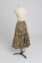 Load image into Gallery viewer, Vintage 1970s original navy blue cotton banana leaf print Biba skirt UK 6 US 2 XS

