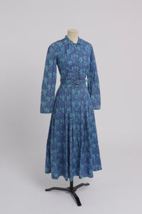 Vintage 1970s original Liberty print floral Origin dress with matching belt UK 10 12 US 6 8 S M