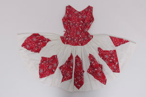 Vintage 1950s original cotton bandana print dress by Jean Durain UK 6 US 2 XS
