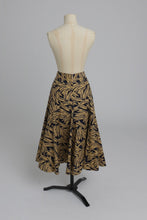 Load image into Gallery viewer, Vintage 1970s original navy blue cotton banana leaf print Biba skirt UK 6 US 2 XS
