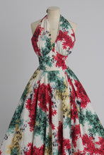 Load image into Gallery viewer, Vintage 1950s original Japanese leaf print cotton dress UK 6 XS
