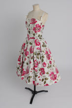 Load image into Gallery viewer, Vintage 1950s original Frank Usher floral print cotton dress UK 8
