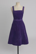 Load image into Gallery viewer, Vintage 1970s original Laura Ashley purple corduroy pinafore dress UK 6 XS
