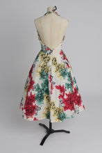 Load image into Gallery viewer, Vintage 1950s original Japanese leaf print cotton dress UK 6 XS
