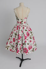 Load image into Gallery viewer, Vintage 1950s original Frank Usher floral print cotton dress UK 8
