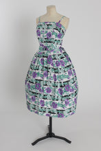 Load image into Gallery viewer, Vintage 1950s original floral print cotton dress by Melbray UK 6 US 2 XS
