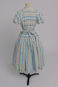 Vintage 1940s original Horrockses Fashions 1948 Alastair Morton novelty print cotton dress UK 10 12 US 6 8 S