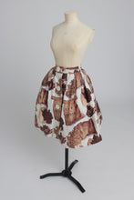 Load image into Gallery viewer, Vintage 1950s original novelty coffee print cotton skirt by Sportaville UK 8 S
