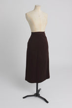Load image into Gallery viewer, Vintage 1950s original asymmetric brown wool suit UK 8 S
