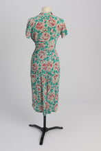 Load image into Gallery viewer, Vintage 1940s original novelty print rayon dress UK 6 US 2 XS
