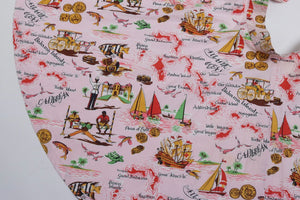 Vintage 1970s 1973 original novelty Caribbean print cotton circle skirt by Miss Mouse UK 6 8 XS S