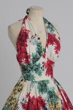 Load image into Gallery viewer, Vintage 1950s original Japanese leaf print cotton dress UK 6 XS
