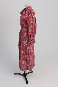 Vintage 1970s original Liberty print floral Origin dress with balloon sleeves UK 12 US 8 M