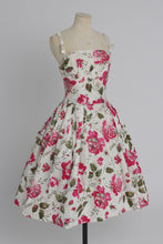 Load image into Gallery viewer, Vintage 1950s original Frank Usher floral print cotton dress UK 8
